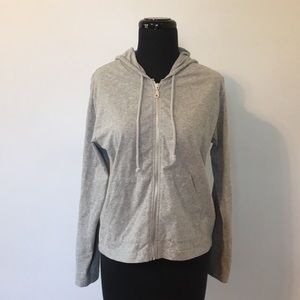 Champion Grey Women’s Zip Front Hooded Track Jacket, S